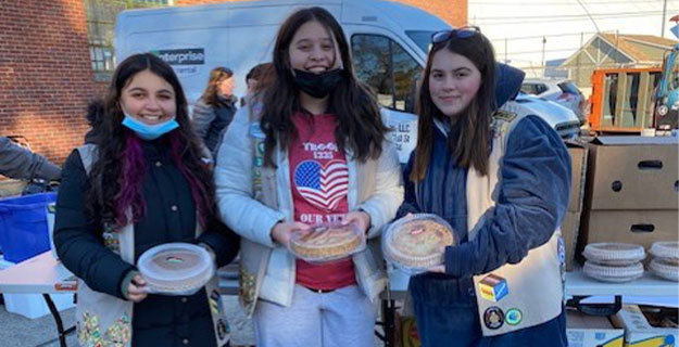 Students Holding Food Donations