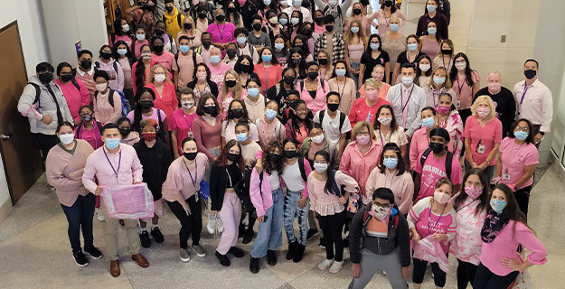 Students and Staff Wearing Pink for Breast Cancer Awareness