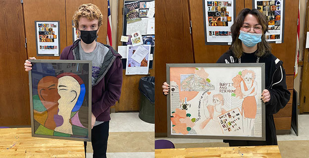 Sewanhaka High School students Jackson Shamoun and Makayla Simpson