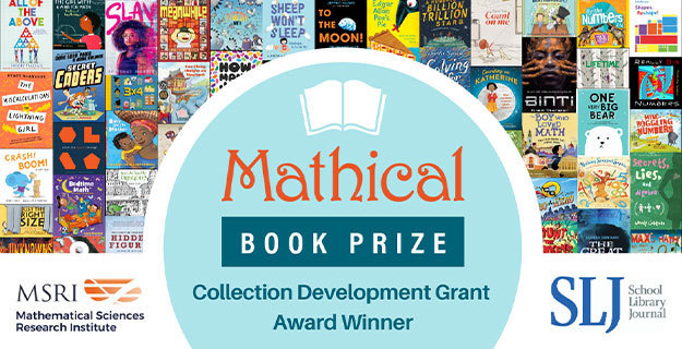 Graphic with the words Mathical Book Price Collection Develppment Grant Award Winner