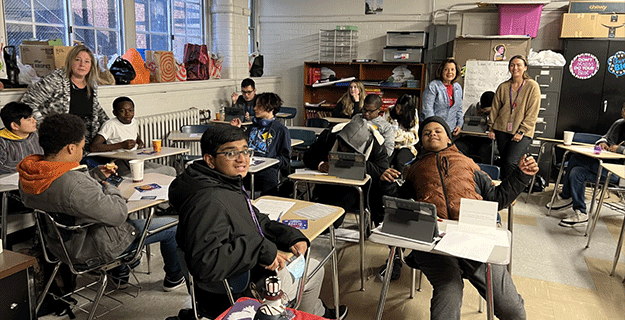 Students sitting at their desks
