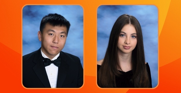 valedictorian Ryan Yu and salutatorian Caroline Gilman