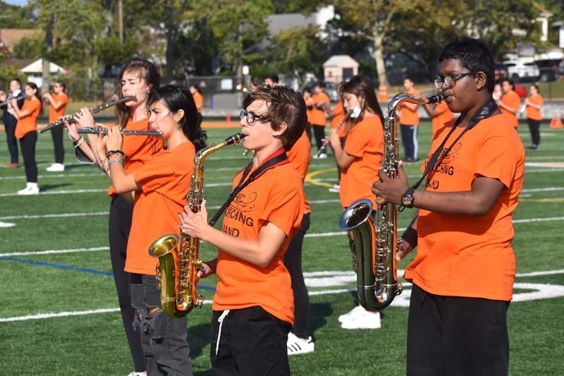 School Band Performing on Field