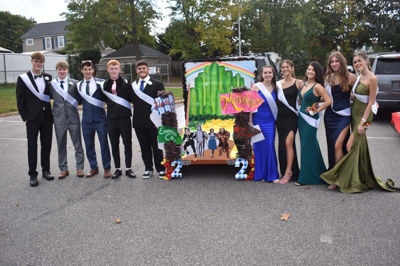 Students with Homecoming Float During Parade