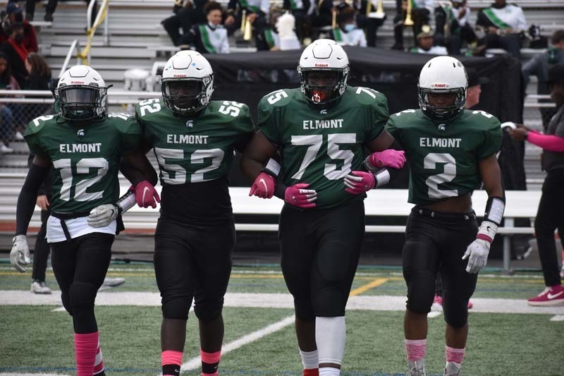 Elmont Memorial HS Football Players Walking Out To The Field Together