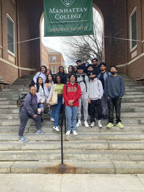 Students on the Steps of Manhattan College