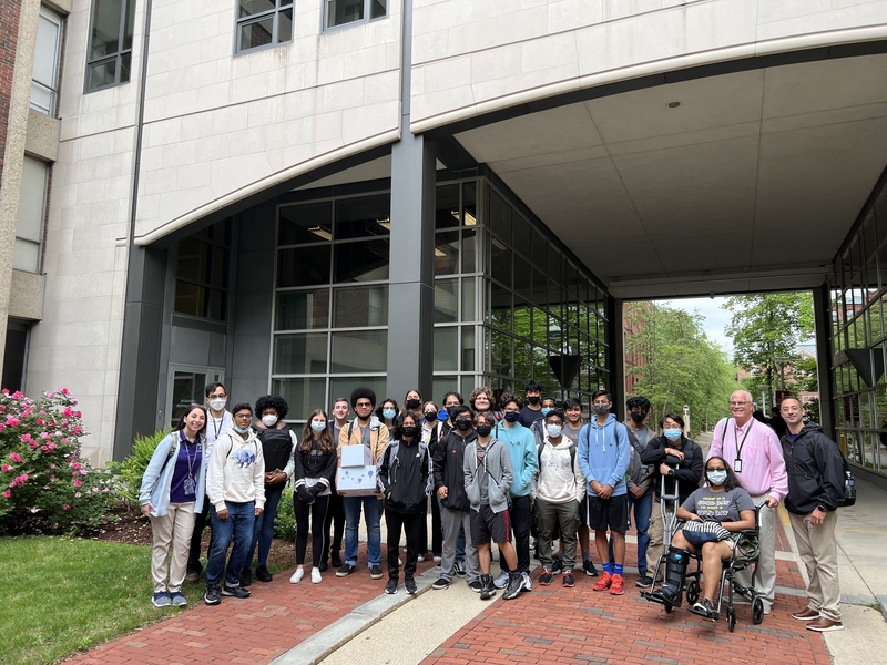 Preengineering students traveled to a laboratory at the Anderson Research Group at Harvard University