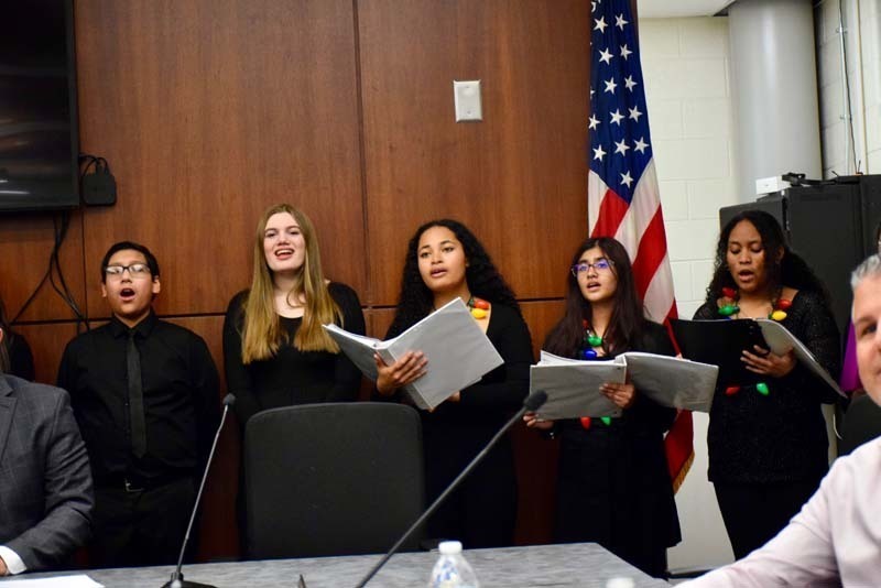 Chorus students performing