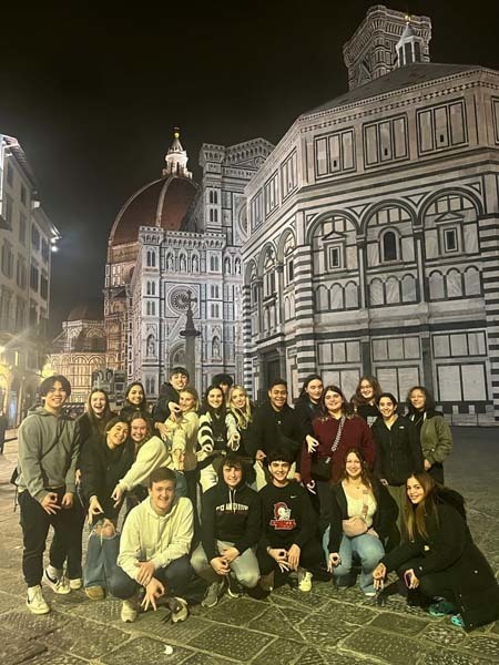 Group of students in Spain, France and Italy
