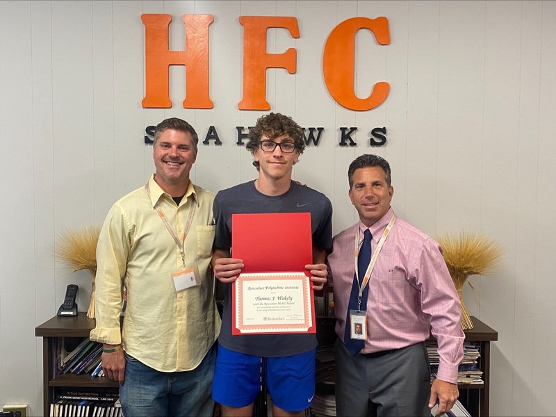 Student Receives Rensselaer Medal Award H. Frank Carey High School